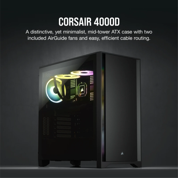 Corsair Carbide Series 4000d Solid Steel Front Atx Tempered Glass Black 2 CC-9011198-WW