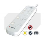 Generic Sansai 4-way Power Board (421sw) With Individual Switches And Sur PAD-421SW