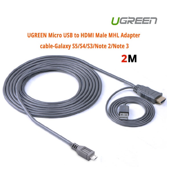 Ugreen Mhl Micro Usb 11 Pin To Hdmi Adater Cable 2m (20139)