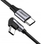 Ugreen Usb-c To Angled Usb2.0-c Round Cable M/m Aluminum Shell Nickel Pl
