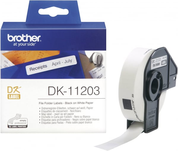 Brother White File Folder Labels 17 X 87mm 300 Labels DK-11203