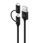 Alogic 1m Usb 2.0 Usb-a To Usb-c & Micro Usb-b Combo Cable For Charge &  U2CMC-01BLK