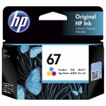 HP 67 Tri-color Original Ink Cartridge 100 Page Yield 3YM55AA