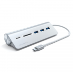 Satechi Usb-c Aluminium Usb 3.0 Hub & Card Reader - Silver ST-TCHCRS