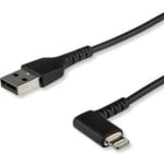 Startech Cable Black Angled Lightning To Usb 1m