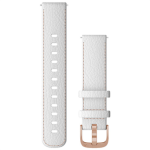 Garmin Quick Release 18 mm White Leather with Rose Gold Hardware 010-12932-0L