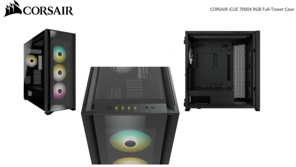 Corsair Obsidian 7000x Tempered Glass Atx/E-atx Black w/ 3x RGB fans