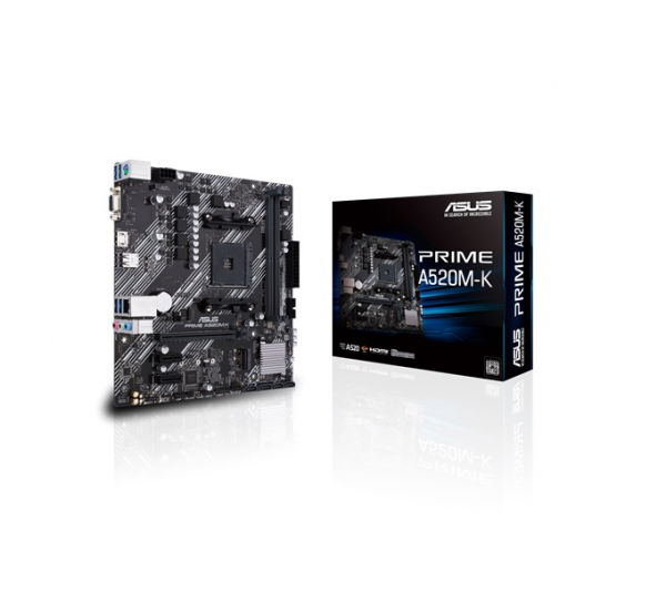 Asus Prime AMD Board A520M-K HDMI/D-Sub SATA 6 Gbps USB 3.2 Gen 1 Motherboard