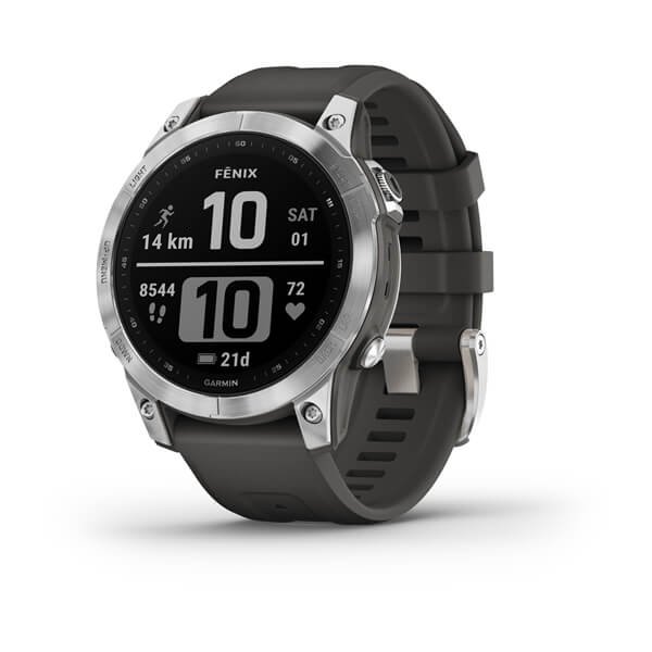 Garmin Fenix 7 - Silver with Graphite Band GPS Smartwatch 010-02540-01