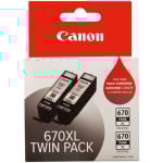 Canon Pgi670xlbk Black Extra Large Ink Tank Twin Pack