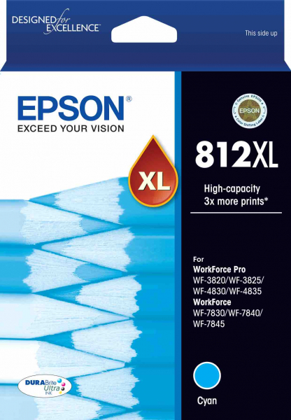 Epson 812XL C13T05E292 Cyan DURABrite Ultra Ink Cartridge High Capacity