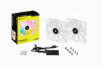 Corsair iCUE SP140 RGB Elite 140mm PWM White Fan with Node CORE - 2P CO-9050139-WW