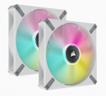 Corsair iCUE ML140 RGB Elite 140mm PWM Magnetic Levitation White Fan with Node CORE - 2P CO-9050119-WW