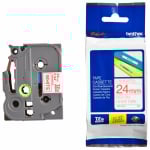 Brother Labelling Tape Cassette 24mm wide Red on White TZE-252