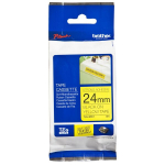 Brother TZE-S651 Strong Adhesive Labelling Tape Cassette 24mm x 8m - Black On Yellow