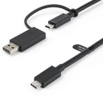 StarTech 2-in-1 Hybrid 100W PD USB-C Cable with USB-A Adapter Dongle USBCCADP