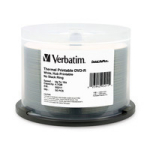 Verbatim  Dvd-r4.7gb 16x 50pk White Wide Thermal (gloss) Spin ( 95211 )