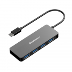 Simplecom CH320 Ultra Slim Aluminium USB 3.1 Type C to 4 Port USB 3.0 Hub - Black CH320-BK