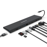 Simplecom CHN622 USB-C 12-in-1 Multiport Docking Station Dual HDMI + VGA