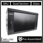 Leader Assembled 6u Hinged Wall Mount Cabinet (600mm X 550mm) Glass Door WB-DS65060NB