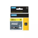 Dymo Rhino Nylon Label 12mm Black/Yellow 18490