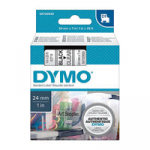 Dymo D1 Black on Clear Tape 24mmx7m S0720920