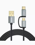Choetech 2in1 USB Type C + Micro USB 3A 1.2M Cable 1.2m ELECHOXAC0012102BK