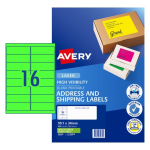 Avery Av L7162FG Green Laser Labels Pack 25 35932