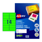 Avery Av L7162FG Green Laser Labels Pack 25 35937