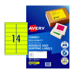 Avery Av L7163F-Y14UP Yellow Laser Labels Pack 25 35947