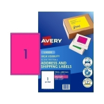 Avery Pink Ship Label L7167FP 1UP Pack 1 35998