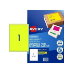 Avery Yellow Ship Label L7167FY 1UP Pack 1 35999