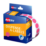 Avery Pink Dispenser Dot Stickers 14 mm diameter 1050 Labels 937241