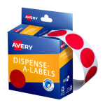 Avery Red Dispenser Dot Stickers 24 mm diameter 500 Labels 937243