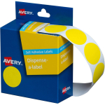 Avery Yellow Dispenser Dot Stickers 24 mm diameter 500 Labels 937247