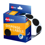 Avery Black Dispenser Dot Stickers 24 mm diameter 500 Labels 937250