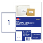 Avery General Use Labels 199.6 x 289.1 mm 100 Labels 938203