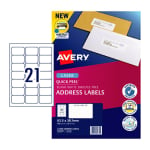 AVERY L7160 Laser Labels 63.5 x 38.1mm 21/Sheet Pack 20 952000