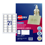 Avery Crystal Clear Address Labels Laser Printer 63.5 x 38.1 mm 959055