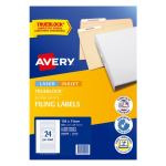 Avery White Filing Labels for Laser Inkjet Printers 134 x 11 mm Pack 25 959058