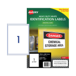 Avery White Heavy Duty Labels 199.6 x 289.1 mm Pack 25 959067