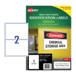 Avery White Heavy Duty Labels 199.6 x 143.5 mm Pack 25 959068