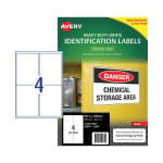 Avery White Heavy Duty Labels 99.1 x 139 mm Pack 25 959069