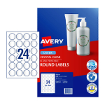 Avery Crystal Clear Round Multi-purpose Labels. 40 mm Pack 240 959164