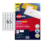 Avery White Laser Address Labels 38.1 x 21.2 mm Pack 10 959419