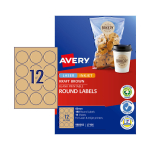 Avery Kraft Brown Round Labels 60 Mm Pack 15 980002