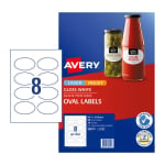 Avery Glossy Oval Labels 84.7 x 50.8 mm Pack 10 980012
