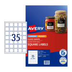 Avery Glossy Square Labels. 35 x 35 mm Pack 350 980015