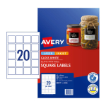 Avery Glossy Square Labels. 45 x 45 mm Pack 10 980016