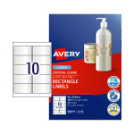 Avery Crystal Clear Rectangle Labels 96 x 50.8 mm Pack 10 980019